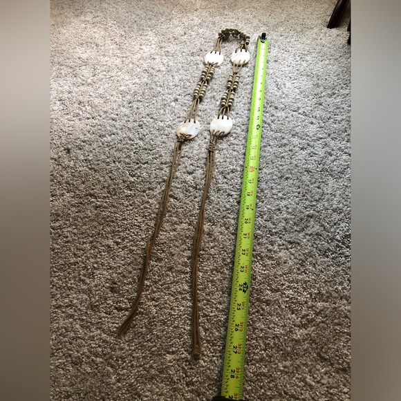 Vintage boho Shell and Beaded string belt 54” length bohemian - Picture 6 of 8